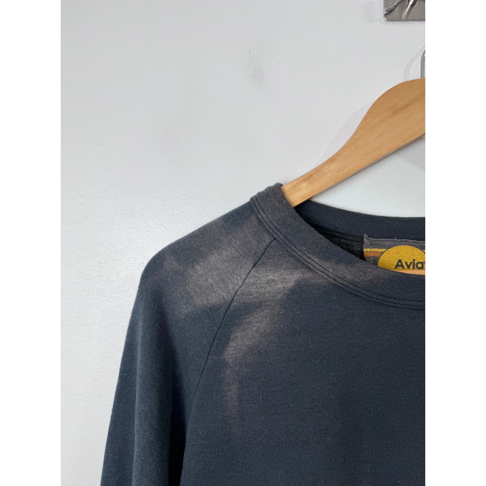 Aviator Nation Women Grey Lightning Bolt Neon Stripe Sweatshirt Small - Picture 2 of 10